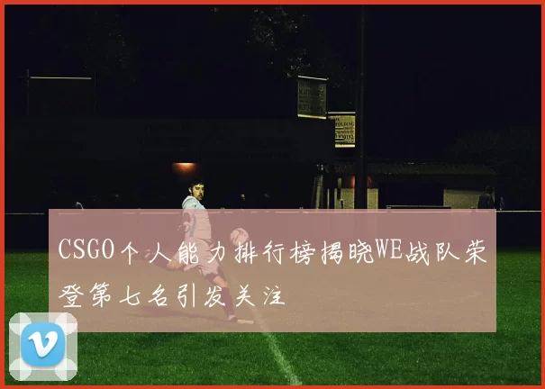 CSGO个人能力排行榜揭晓WE战队荣登第七名引发关注